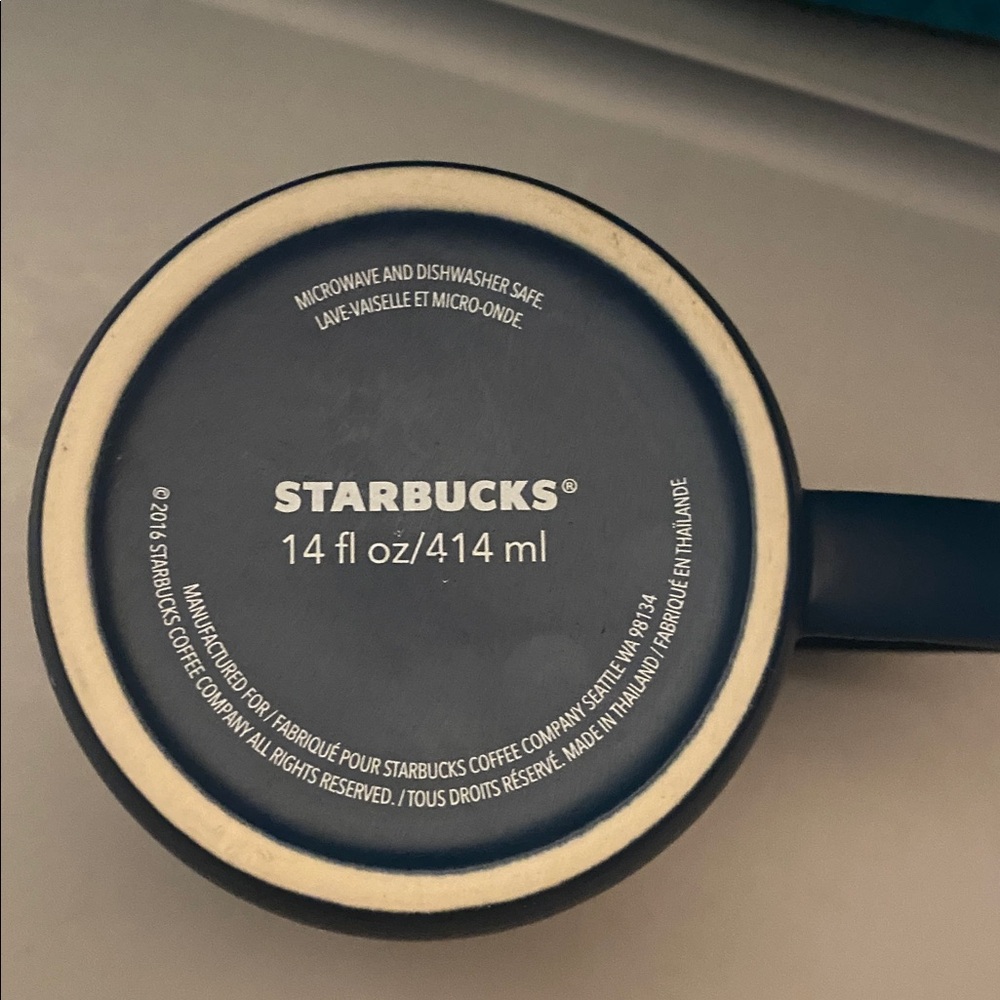 Starbucks Etched Art Siren Mermaid Wink Blue Mug Cup 2016 Anniversary Collection - Picture 4 of 4